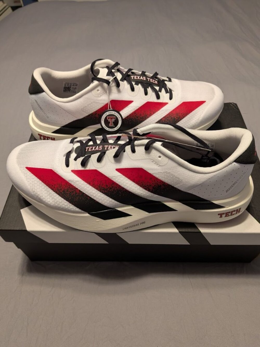 NEW Adidas "Texas Tech Red Raiders" Adizero EVO SL Shoes